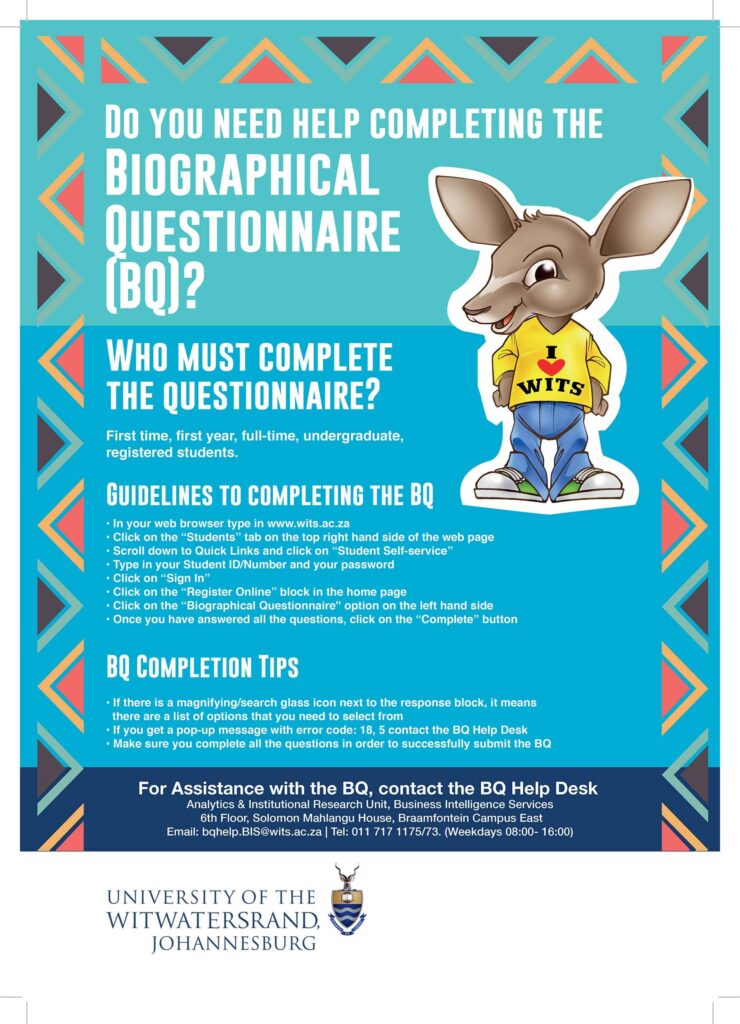 wits biographical questionnaire bq