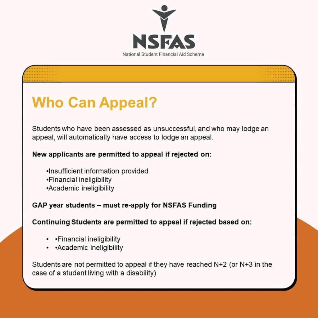who is allowed to appeal to nsfas