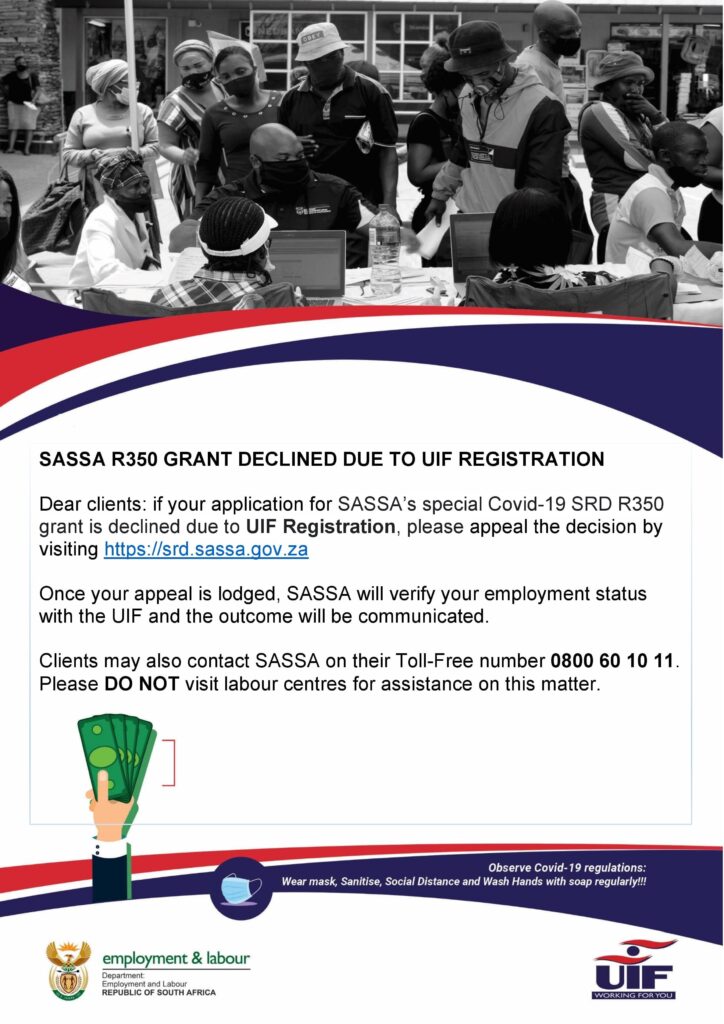 cancel uif for sassa r350 grant
