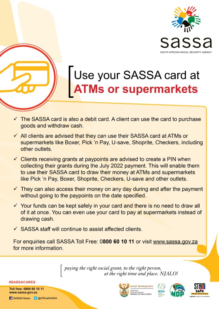 withdraw sassa r350 from atm