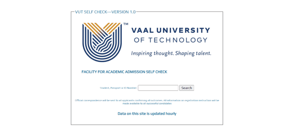 how to track vut application status