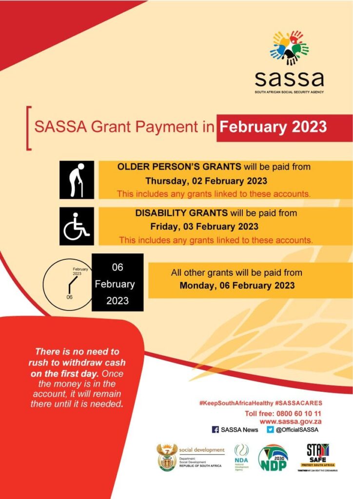 SASSA Grant Payment Dates For February 2023